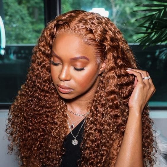ailuxyhair-fr AILUXY 13x4 Lace Frontal Bouclé Marron Perruque 100% Cheveux Humains