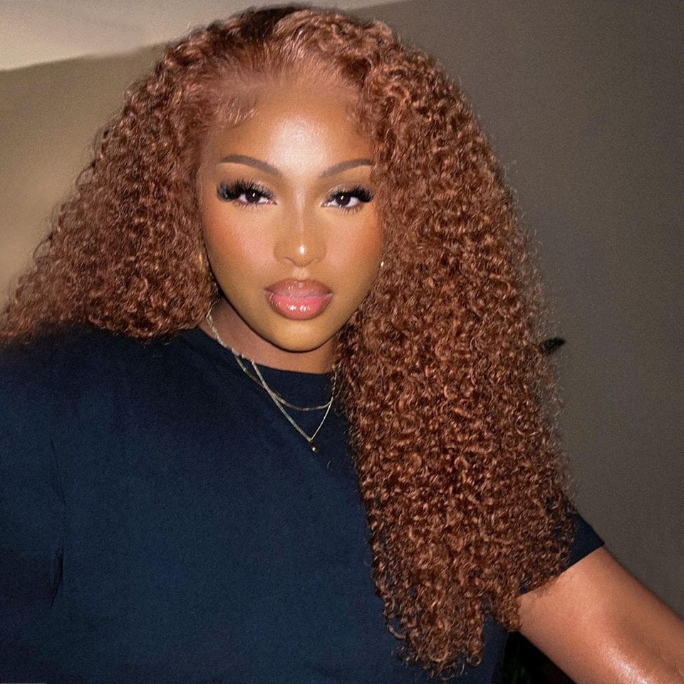 ailuxyhair-fr AILUXY 13x4 Lace Frontal Bouclé Marron Perruque 100% Cheveux Humains