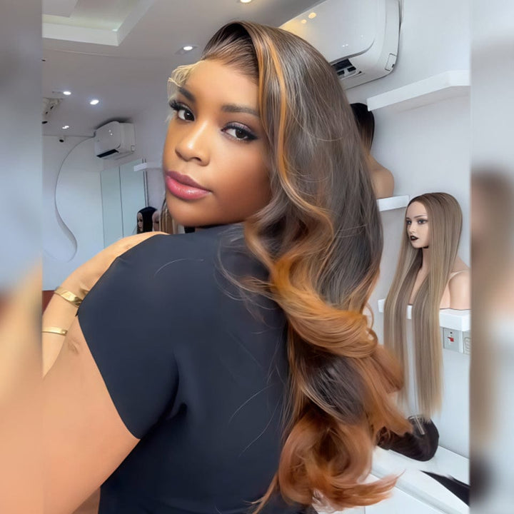 ailuxyhair-fr AILUXY 13x4 Lace Frontal couleur de surbrillance Mèches de Glamour perruque