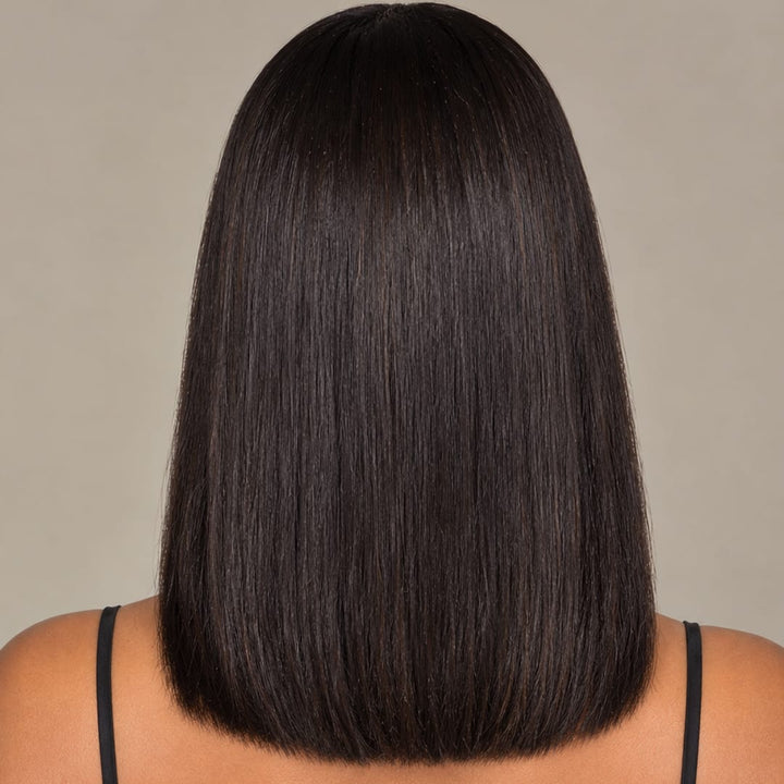 ailuxyhair-fr AILUXY 13x4 Lace Frontal Lisse Chocolat Brun Highlights Bob Perruque 100% Cheveux Humains