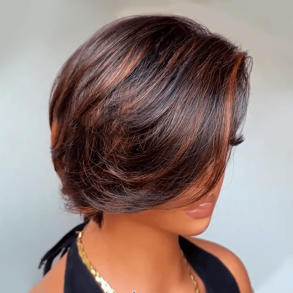 ailuxyhair-fr AILUXY 13x4 Lace Frontal Lisse JUJU Bob Perruque 100% Cheveux Humains comme sur la vidéo 2 - 3 jours reçus+Un beau cadeau