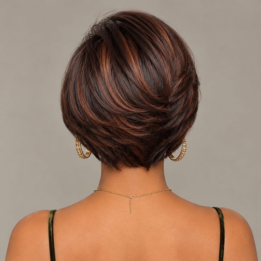 ailuxyhair-fr AILUXY 13x4 Lace Frontal Lisse JUJU Bob Perruque 100% Cheveux Humains comme sur la vidéo 2 - 3 jours reçus+Un beau cadeau