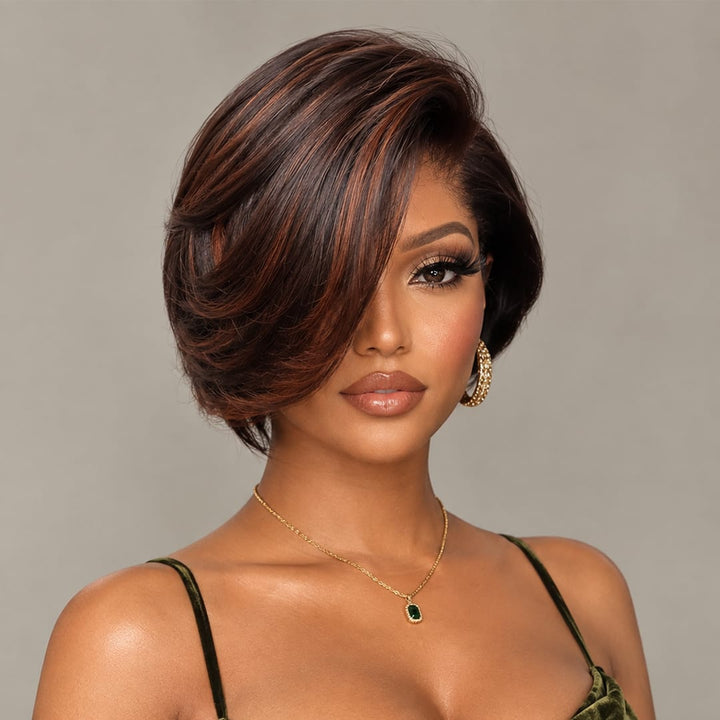 ailuxyhair-fr AILUXY 13x4 Lace Frontal Lisse JUJU Bob Perruque 100% Cheveux Humains comme sur la vidéo 2 - 3 jours reçus+Un beau cadeau