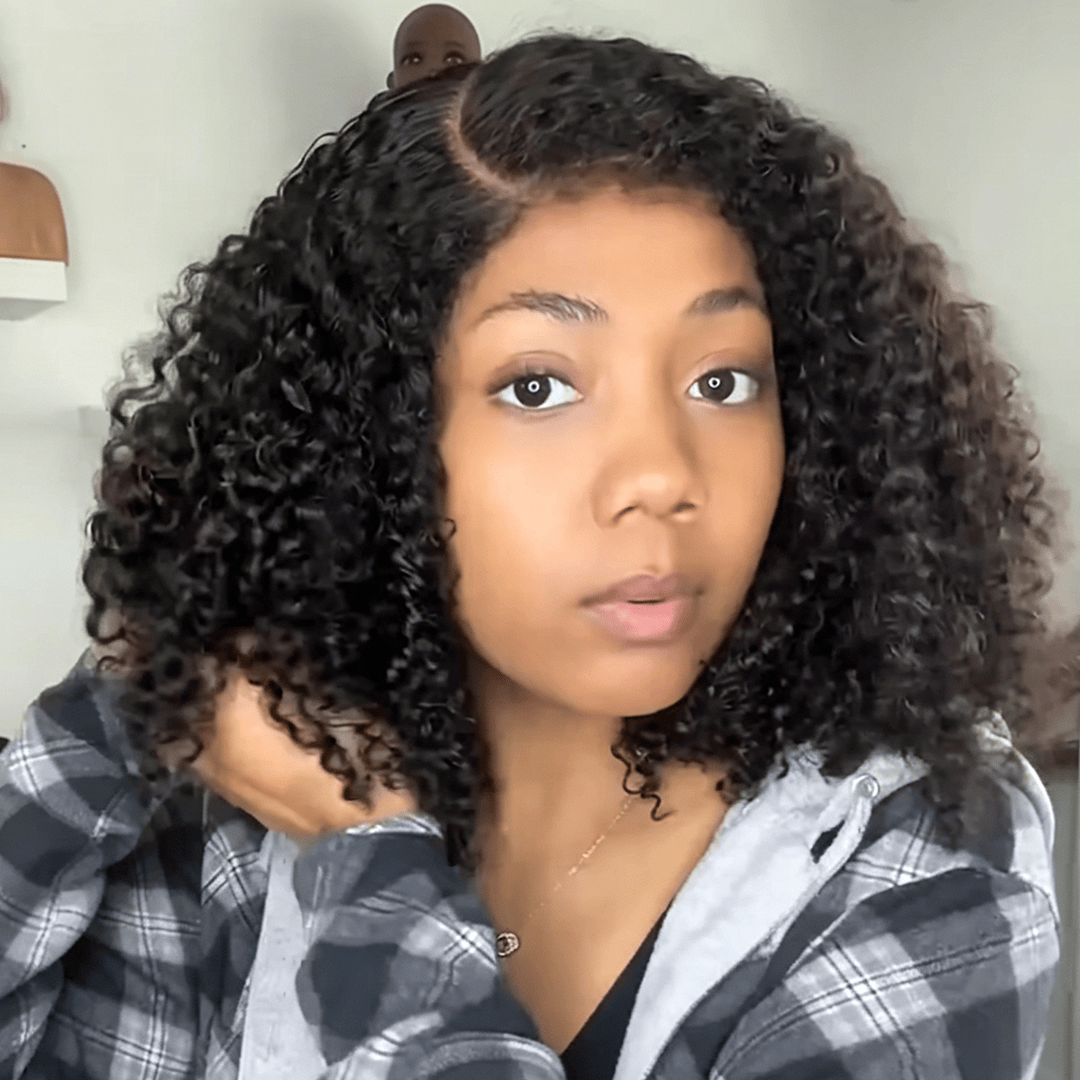 ailuxyhair-fr AILUXY 13x4 Lace Frontal Perruque Courte Bouclée – nouvelles perruques avec une raie sur le côté