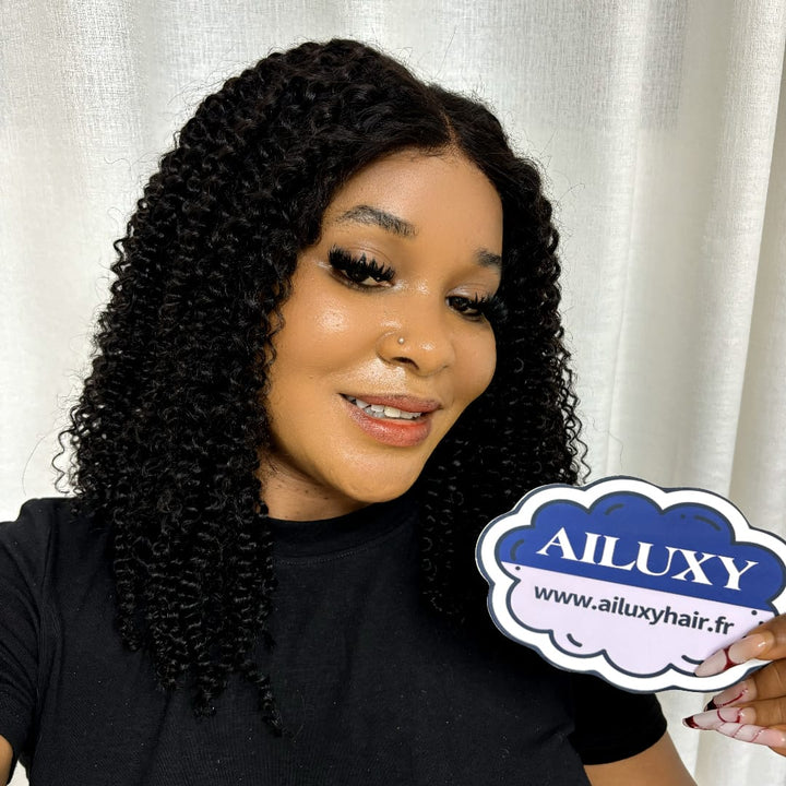 ailuxyhair-fr AILUXY 13x4 Lace Frontal Perruque Curly Courte Bouclée – nouvelles perruques avec une raie sur le côté identique à la vidéo