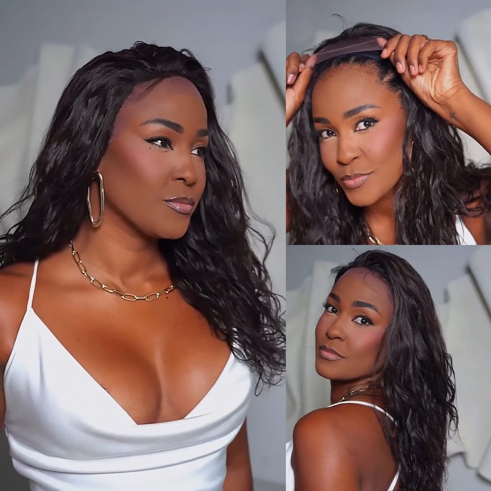 ailuxyhair-fr AILUXY 13x4 Lace Frontal Perruque ondulée Wavy Bob Perruque 100% Cheveux Humains comme sur la vidéo
