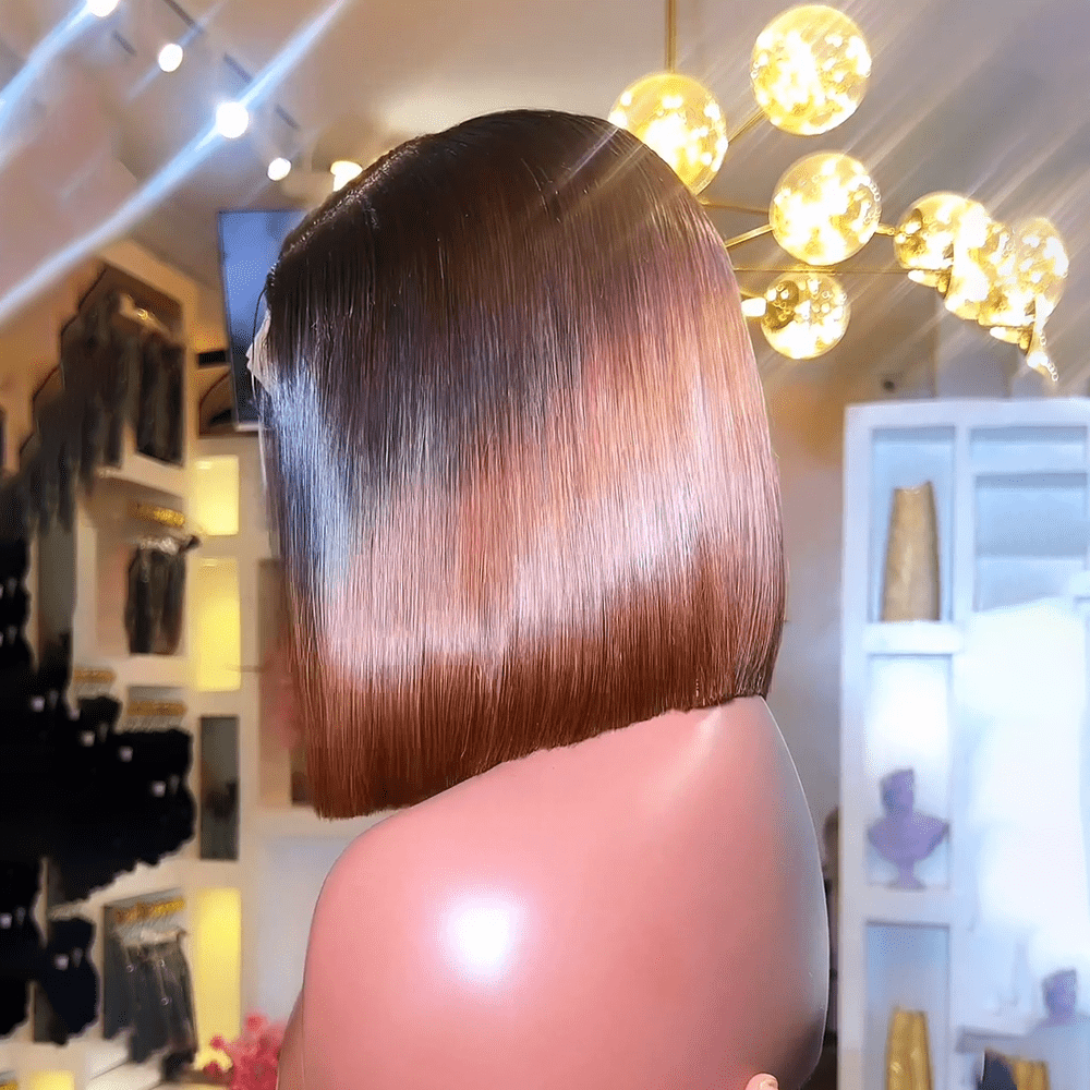 ailuxyhair-fr AILUXY 13x4 Lace Frontal Rose Bob Perruque 100% Cheveux Humains comme sur la vidéo 2 - 3 jours reçus+Un beau cadeau
