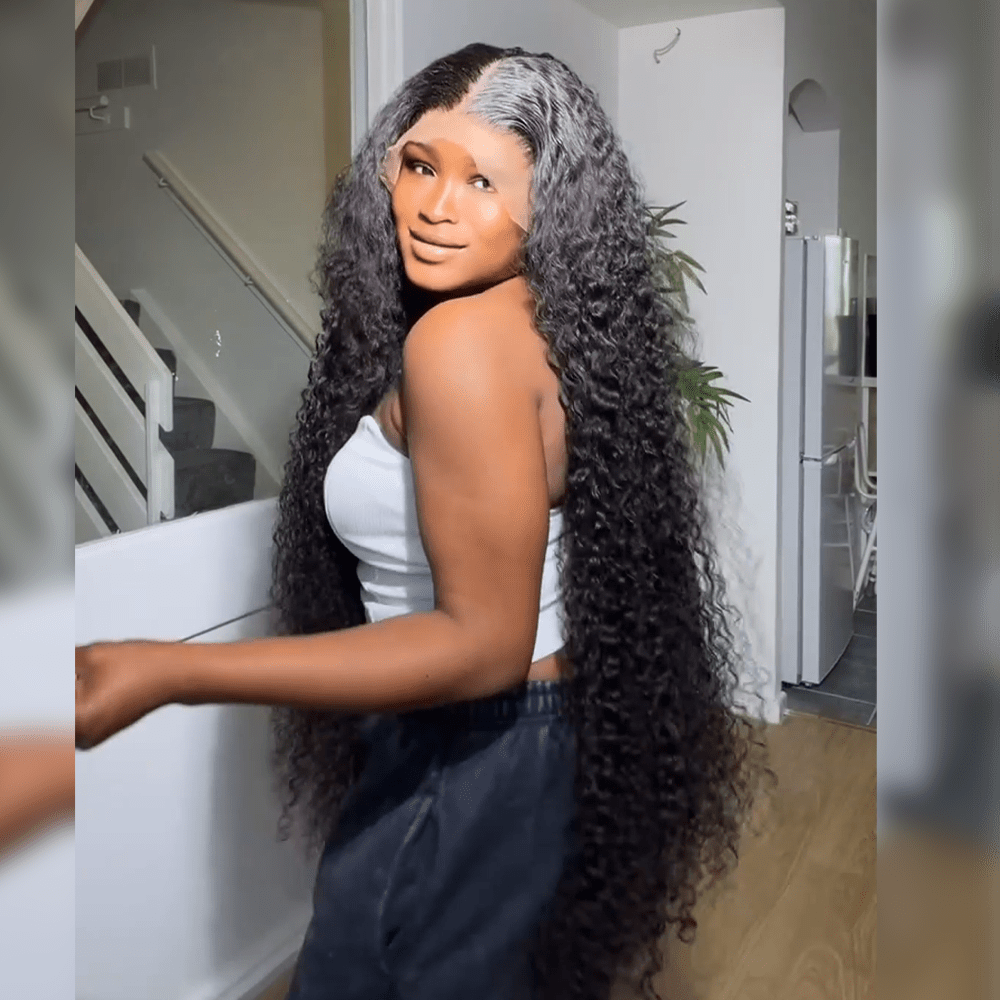 ailuxyhair-fr AILUXY 13x4 Lace Frontal Rose Wave Perruque  200% densité Vrais 100% Cheveux Humains comme sur la vidéo 2 - 3 jours reçus+Un beau cadeau