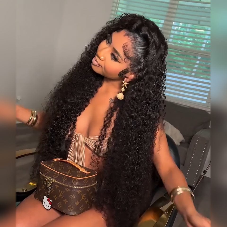 ailuxyhair-fr AILUXY 13x4 Lace Frontal Rose Wave Perruque  200% densité Vrais 100% Cheveux Humains comme sur la vidéo 2 - 3 jours reçus+Un beau cadeau