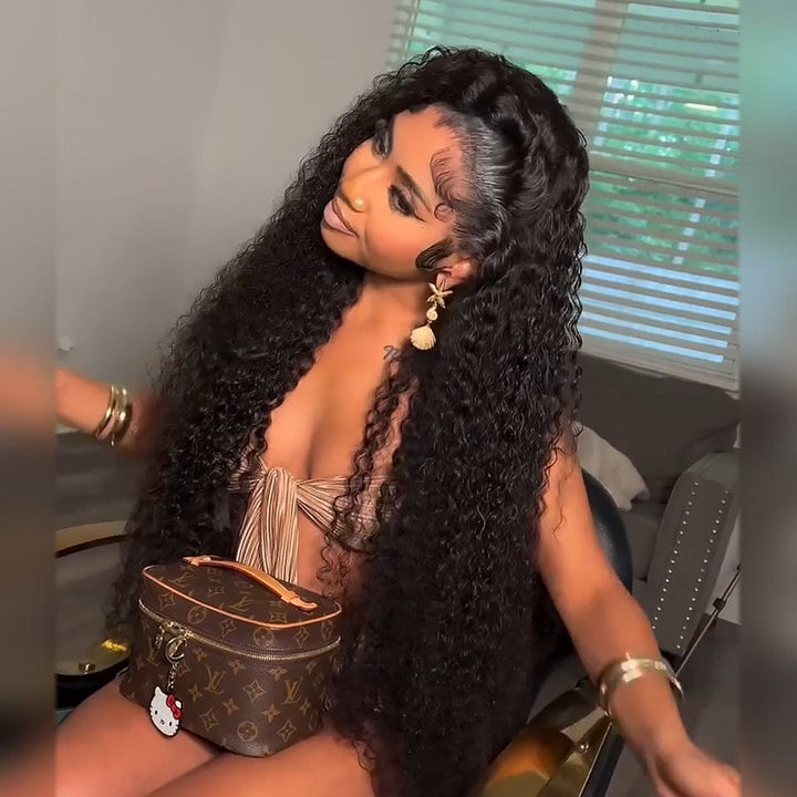 ailuxyhair-fr AILUXY 13x4 Lace Frontal Rose Wave Perruque  200% densité Vrais 100% Cheveux Humains comme sur la vidéo 2 - 3 jours reçus+Un beau cadeau