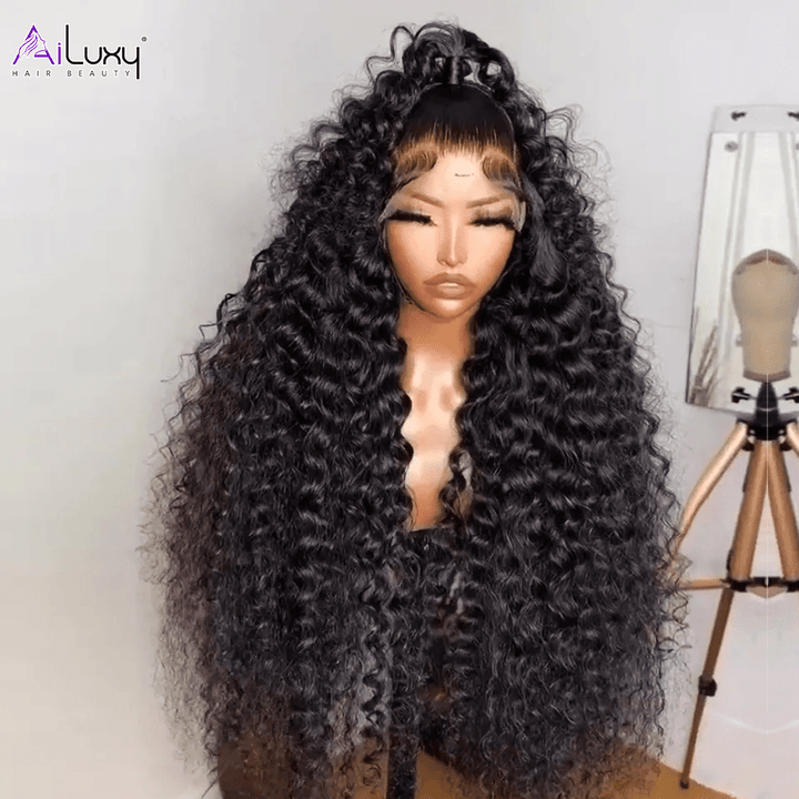 ailuxyhair-fr AILUXY 13x4 Lace Frontal Rose Wave Perruque  200% densité Vrais 100% Cheveux Humains comme sur la vidéo+Un beau cadeau