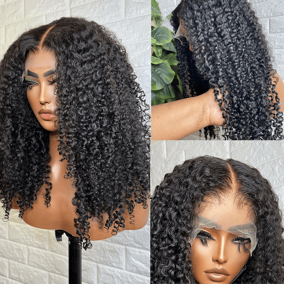 ailuxyhair-fr AILUXY 13x4 Lace Kinky Bouclé Perruque Couleur Naturelle 200% Densité