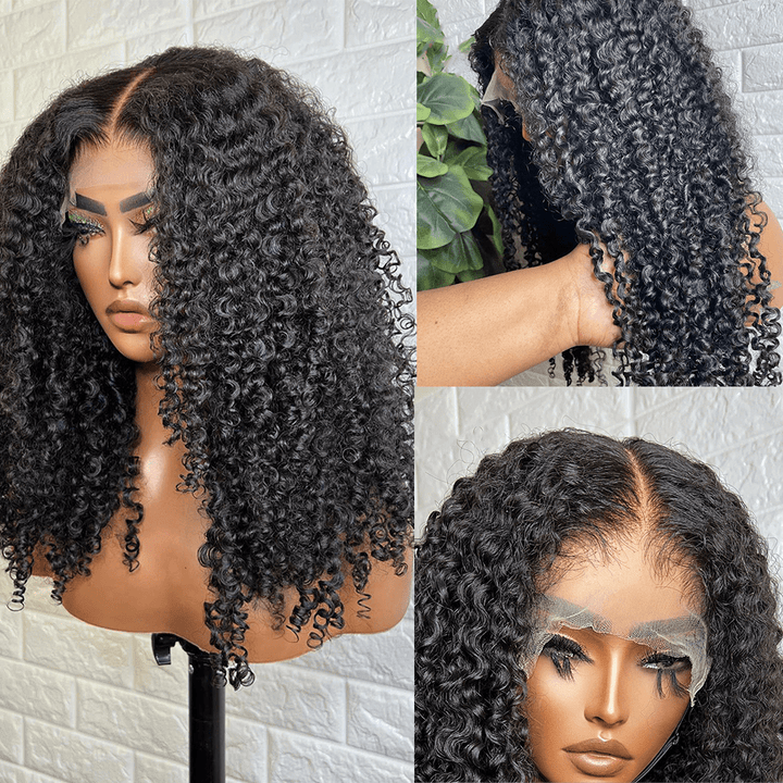 ailuxyhair-fr AILUXY 13x4 Lace Kinky Bouclé Perruque Couleur Naturelle 200% Densité