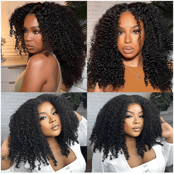 ailuxyhair-fr AILUXY 13x4 Lace Kinky Bouclé Perruque Couleur Naturelle 200% Densité