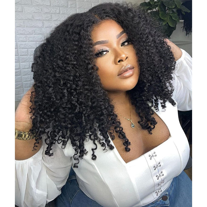 ailuxyhair-fr AILUXY 13x4 Lace Kinky Bouclé Perruque Couleur Naturelle 200% Densité