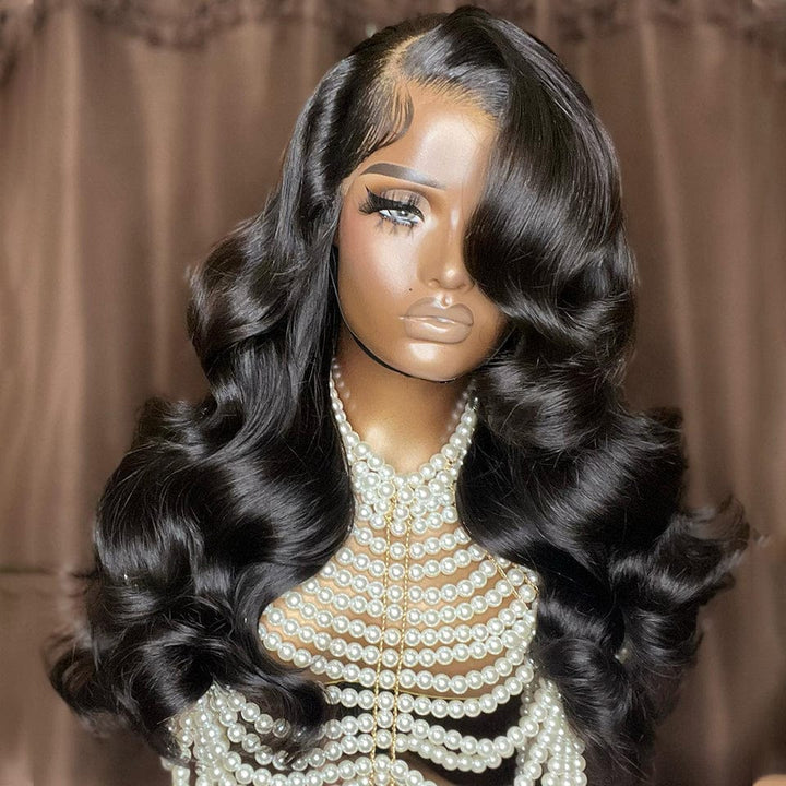 ailuxyhair-fr AILUXY 13x6 HD Lace Frontal Perruque Body Wave Longue Noir 100% Cheveux Humains