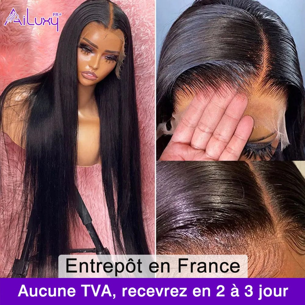 ailuxyhair-fr AILUXY 13x6 Lace Frontal Rejoice Perruque 200% densité Vrais Cheveux Humains perruques cheveux naturels de qualité comme sur la vidéo 2 - 3 jours reçus+Un beau cadeau