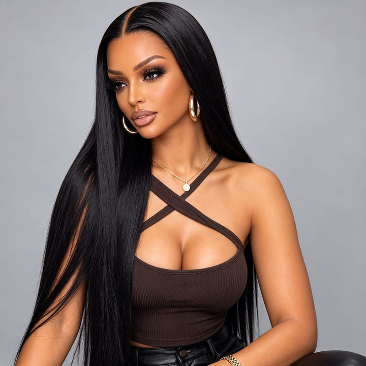 ailuxyhair-fr AILUXY 13x6 Lace Frontal Rejoice Perruque 200% densité Vrais Cheveux Humains perruques cheveux naturels de qualité comme sur la vidéo 2 - 3 jours reçus+Un beau cadeau