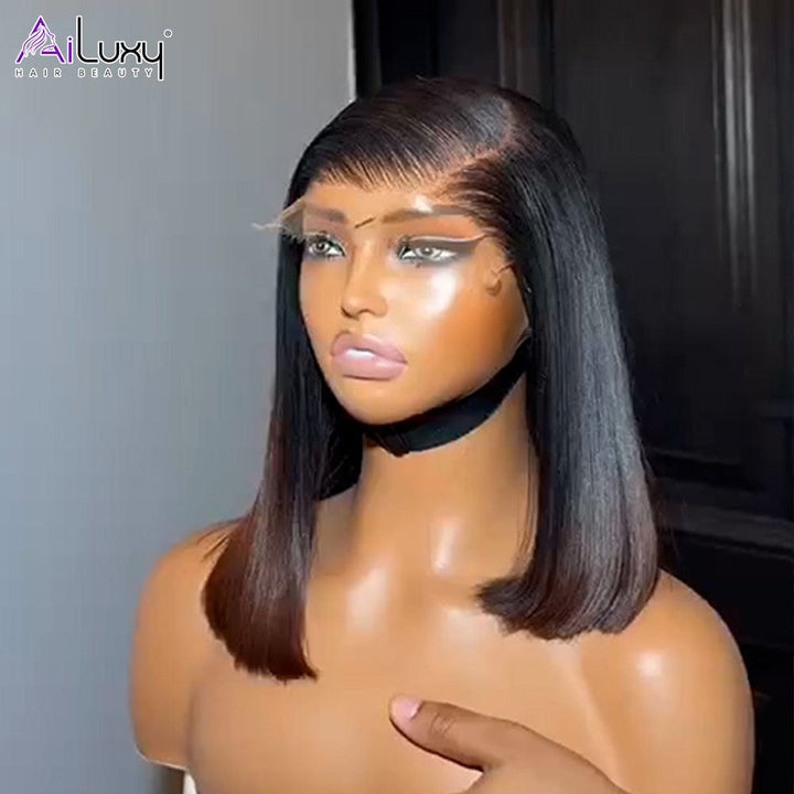 ailuxyhair-fr AILUXY 1bt4 court Perruque 100% Cheveux Humains comme sur la vidéo 3 - 4 jours reçus+Un beau cadeau