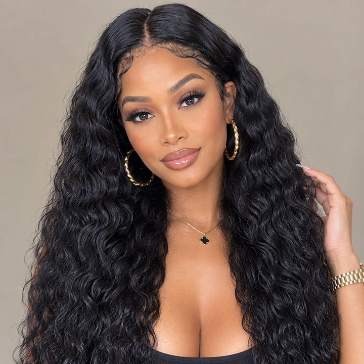 ailuxyhair-fr AILUXY 3 Paquets Avec 13x4 Lace Frontal Deep Wave Couleur Naturelle