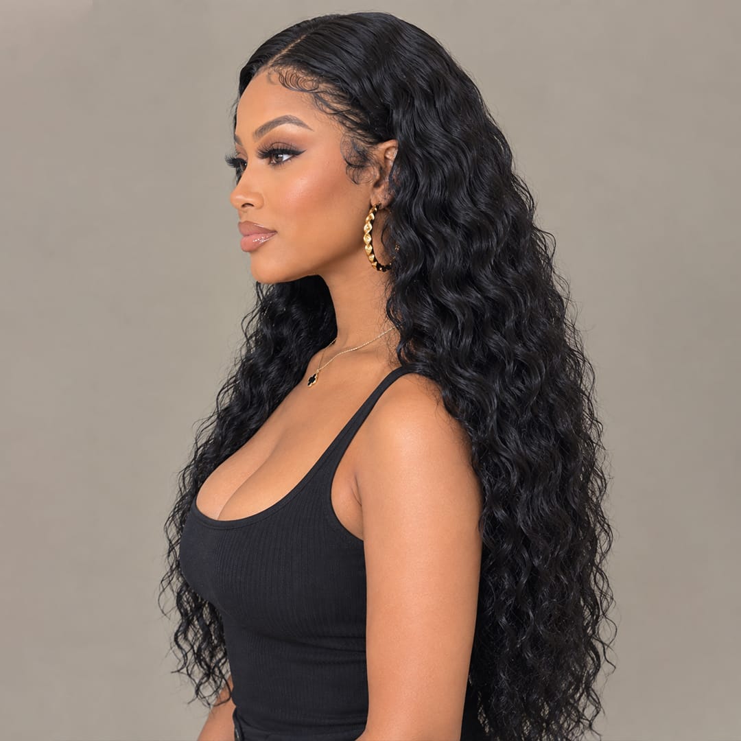 ailuxyhair-fr AILUXY 3 Paquets Avec 13x4 Lace Frontal Deep Wave Couleur Naturelle