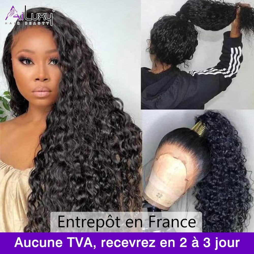 ailuxyhair-fr AILUXY 360 Lace Frontal Perruque Bouclée Longue Couleur Naturelle 100% cheveux humains comme sur la vidéo 2 - 3 jours reçus+Un beau cadeau