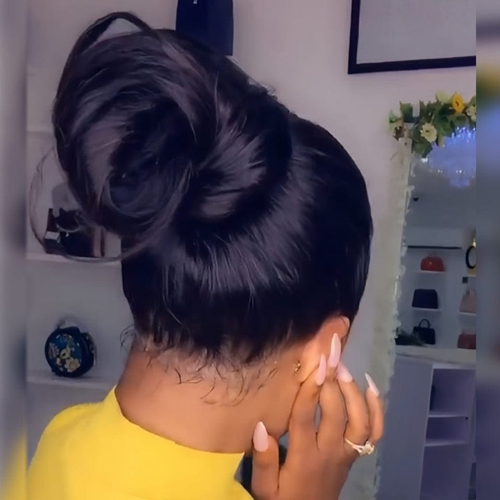 ailuxyhair-fr AILUXY 360 Lace Frontal Perruque Lisse Longue Noir 100% cheveux humains comme sur la vidéo 2 - 3 jours reçus+Un beau cadeau