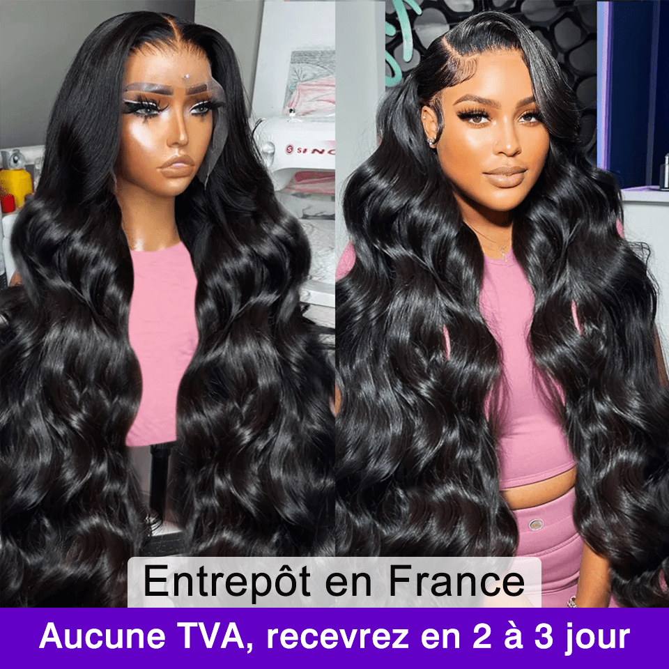 ailuxyhair-fr AILUXY 4x4 Lace Body Wave Longue Noir Perruque 200% densité  100% Cheveux Humains Je voudrais comme sur la vidéo 2 - 3 jours reçus+Un beau cadeau