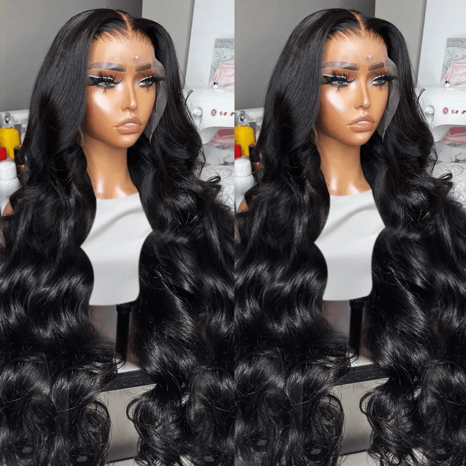 ailuxyhair-fr AILUXY 4x4 Lace Body Wave Longue Noir Perruque 200% densité  100% Cheveux Humains Je voudrais comme sur la vidéo 2 - 3 jours reçus+Un beau cadeau