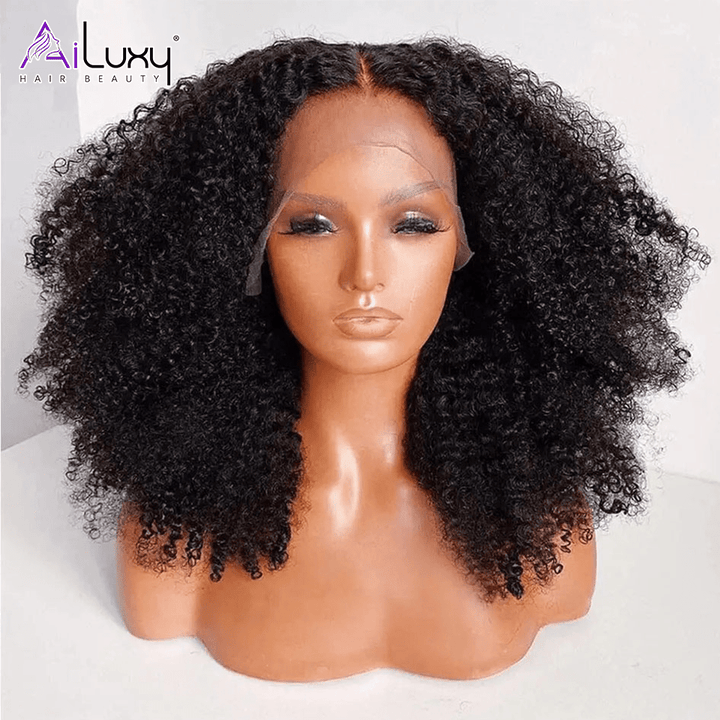 ailuxyhair-fr AILUXY  4x4 Lace Closure Perruque Bob Perruque Afro Curly Noir 100% Cheveux Humains