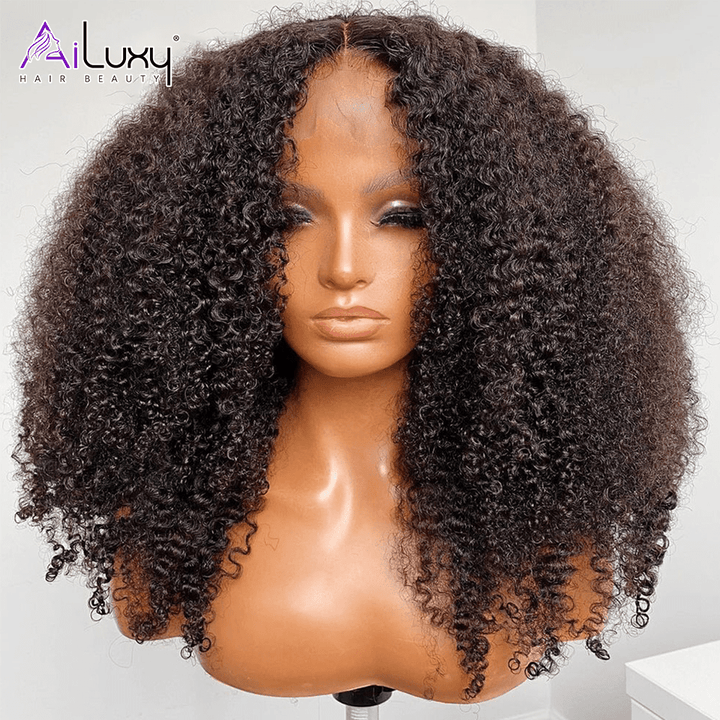 ailuxyhair-fr AILUXY  4x4 Lace Closure Perruque Bob Perruque Afro Curly Noir 100% Cheveux Humains