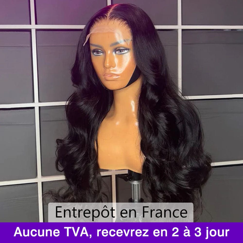 ailuxyhair-fr AILUXY 4x4 Lace Closure Perruque Body Wave Longue Noir 250% densité 100% cheveux humains