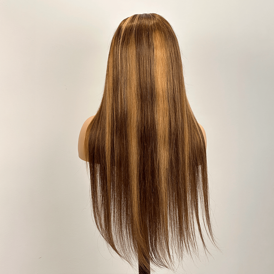 ailuxyhair-fr AILUXY 4x4 Lace Closure Perruque Lisse Longue Highlights 200% densité 100% cheveux humains