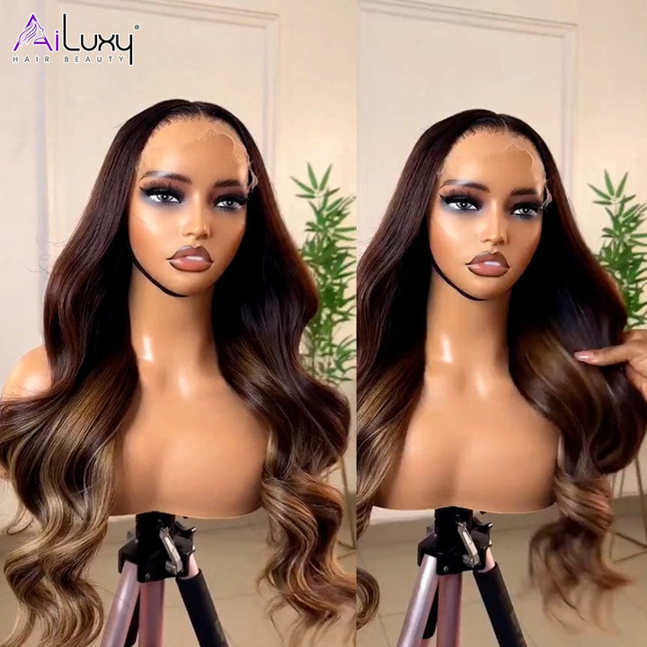 ailuxyhair-fr AILUXY 4x4 Lace closure Perruque super belle 200% densité perruque Tulipes femme  100% Cheveux Humains comme sur la vidéo 2 - 3 jours reçus+Un beau cadeau