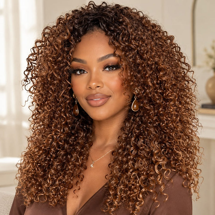 ailuxyhair-fr AILUXY 4X4 Lace Perruque Chocolat Brun 1B/30 Bouclé Bob Perruque 100% Cheveux Humains comme sur la vidéo 2 - 3 jours reçus+Un beau cadeau