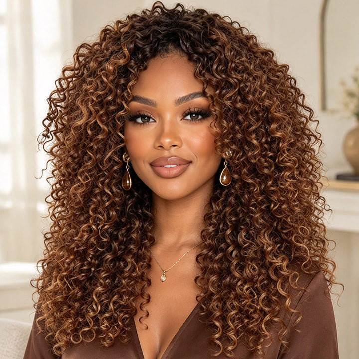ailuxyhair-fr AILUXY 4X4 Lace Perruque Chocolat Brun 1B/30 Bouclé Bob Perruque 100% Cheveux Humains comme sur la vidéo 2 - 3 jours reçus+Un beau cadeau