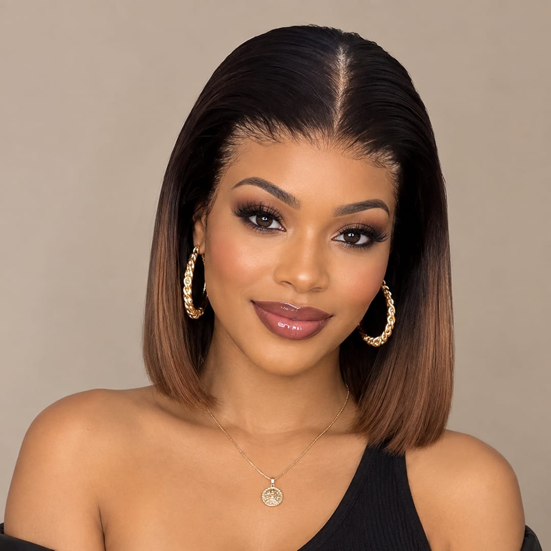 ailuxyhair-fr AILUXY 4x4 Lace Perruque Lisse Bob Perruque Courte 200% densité 100% cheveux humains comme sur la vidéo 2 - 3 jours reçus