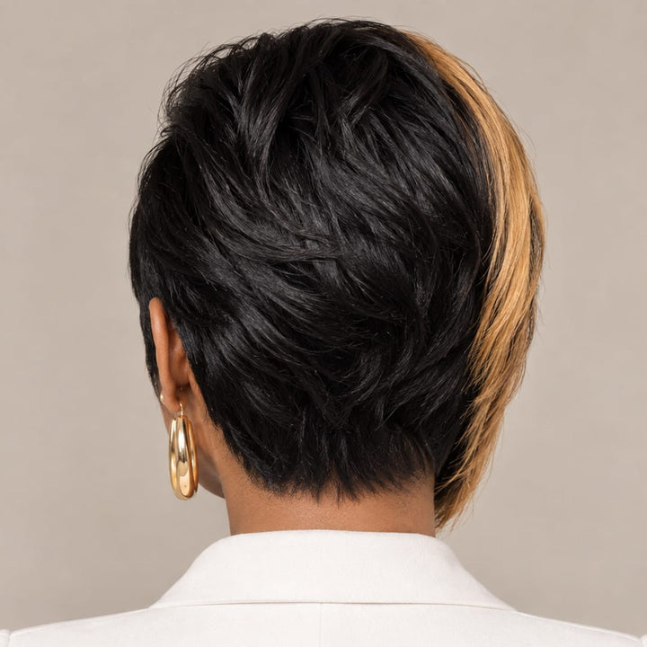 ailuxyhair-fr AILUXY 4x4 Lisse Courte Perruque Robin 100% Cheveux Humains 100% Cheveux Humains comme sur la vidéo 2 - 3 jours reçus+Un beau cadeau