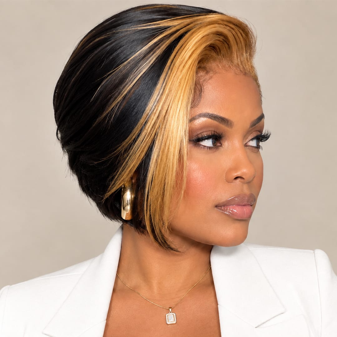 ailuxyhair-fr AILUXY 4x4 Lisse Courte Perruque Robin 100% Cheveux Humains 100% Cheveux Humains comme sur la vidéo 2 - 3 jours reçus+Un beau cadeau