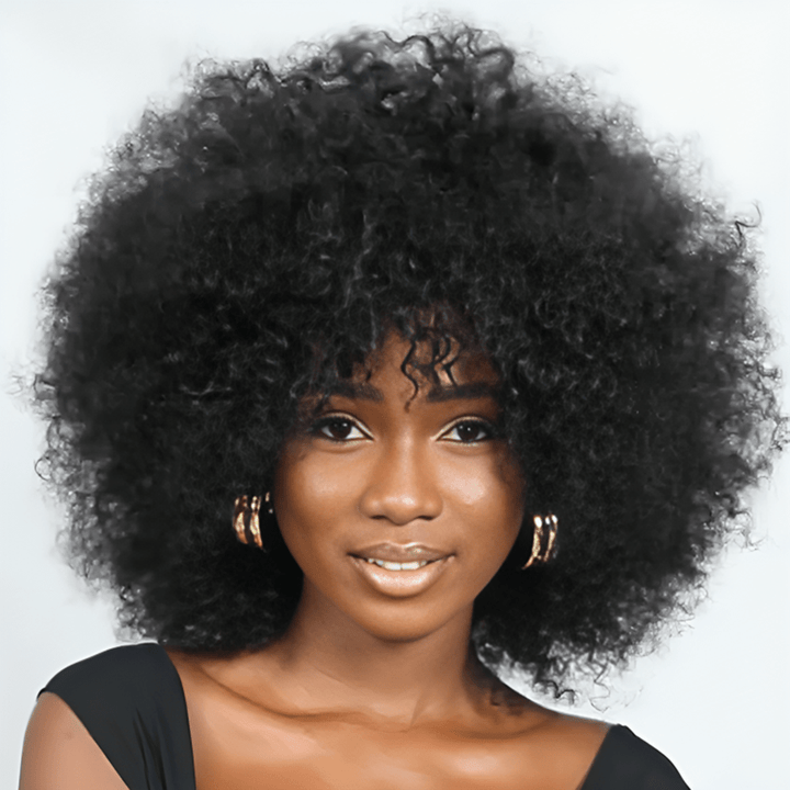 ailuxyhair-fr AILUXY Afro Curl Noir Courte Perruque 100% Cheveux Humains 2.0 Style afro chic