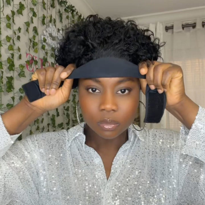 ailuxyhair-fr AILUXY Boucles Noires Courtes Bandeau Perruque Sans Colle Ni Clips