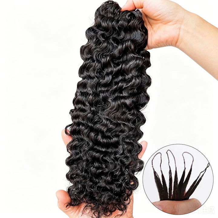 ailuxyhair-fr AILUXY Extensions de Cheveux Humain deep wave Plume Double Tête Style Crochet Hair Extensions crochet invisible & Confort