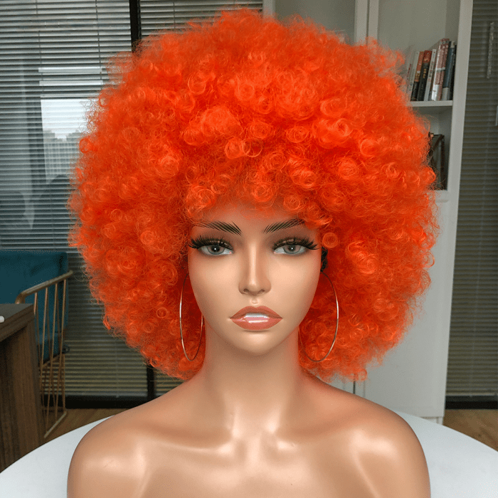 ailuxyhair-fr AILUXY Gingembre Orange Afro Curl Courte Perruque 100% Cheveux Humains