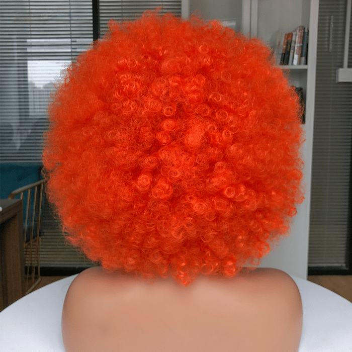 ailuxyhair-fr AILUXY Gingembre Orange Afro Curl Courte Perruque 100% Cheveux Humains