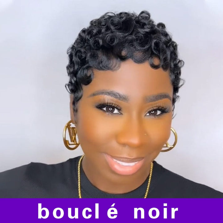 ailuxyhair-fr AILUXY Lisse Courte couleur chocolat Perruque 100% Cheveux Humains comme sur la vidéo 2 - 3 jours reçus+Un beau cadeau