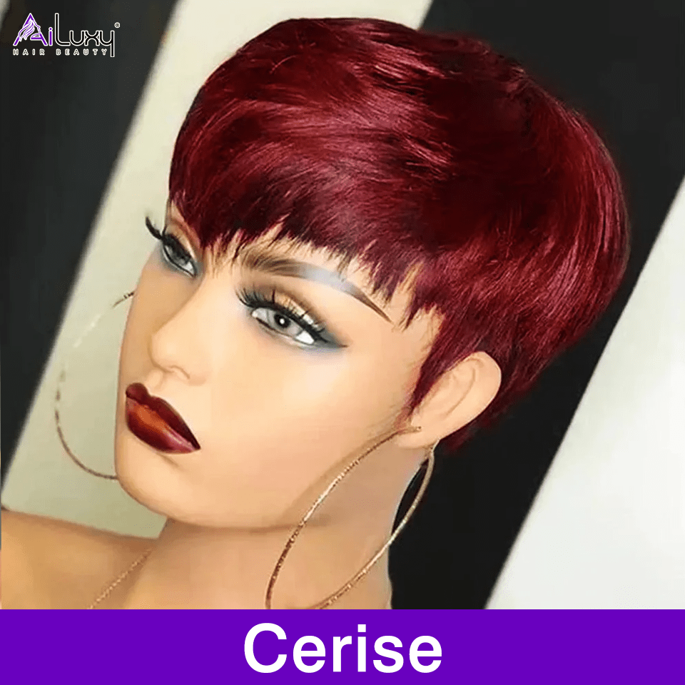 ailuxyhair-fr AILUXY Lisse Perruque 100% Cheveux Humains Perruque Rouge Barbie comme sur la vidéo