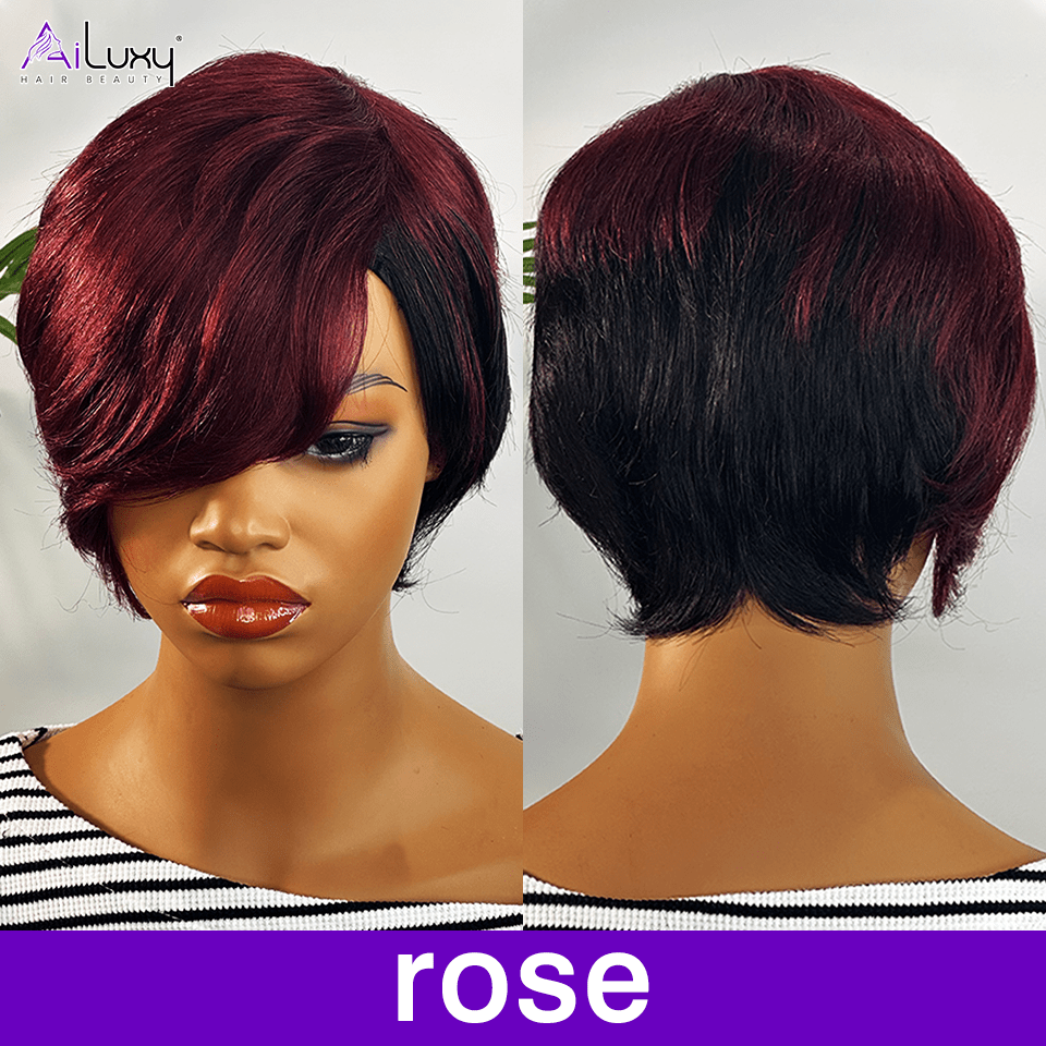 ailuxyhair-fr AILUXY Lisse Perruque 100% Cheveux Humains Perruque Rouge Barbie comme sur la vidéo