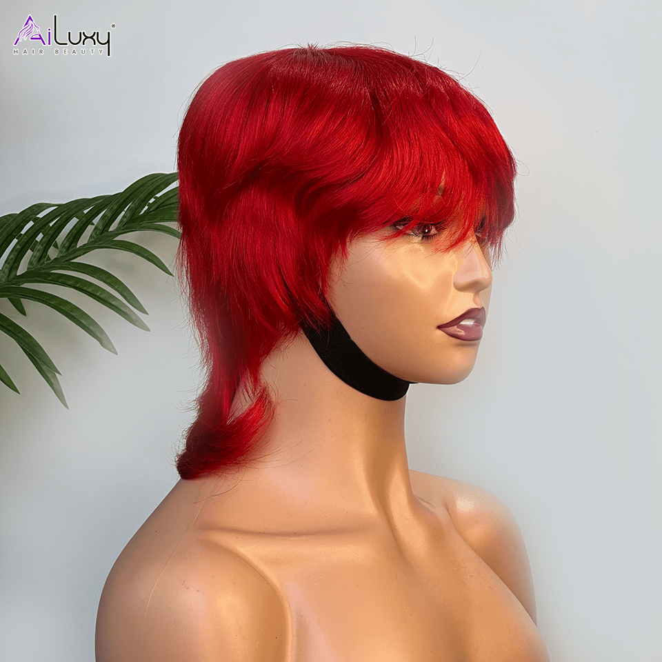 ailuxyhair-fr AILUXY Lisse Perruque 100% Cheveux Humains Perruque Rouge Barbie comme sur la vidéo