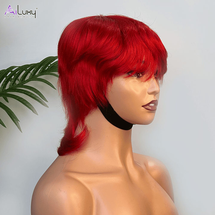 ailuxyhair-fr AILUXY Lisse Perruque 100% Cheveux Humains Perruque Rouge Barbie comme sur la vidéo