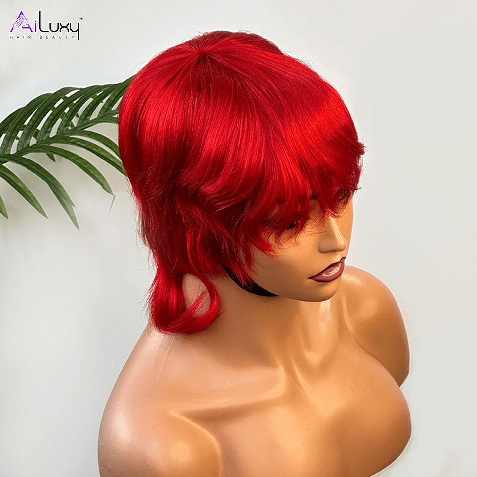 ailuxyhair-fr AILUXY Lisse Perruque 100% Cheveux Humains Perruque Rouge Barbie comme sur la vidéo